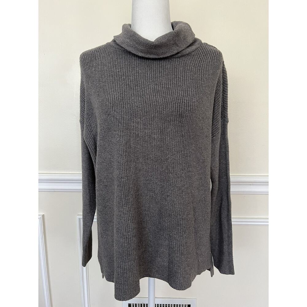 DEVOTION BY CYRUS Cowlneck Ribbed Tunic Sweater dark gray tunic Smal A003022 - Picture 3 of 6